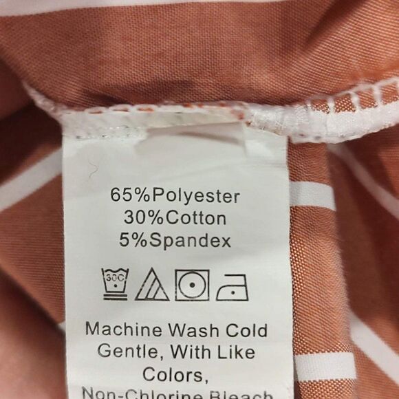 Rust Off the Shoulder Striped Blouse Large - Picture 4 of 4